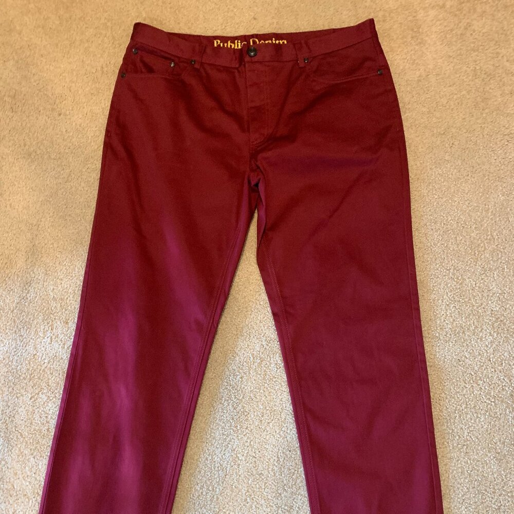 Public Denim Mens Size 42 Jeans--Wine Color